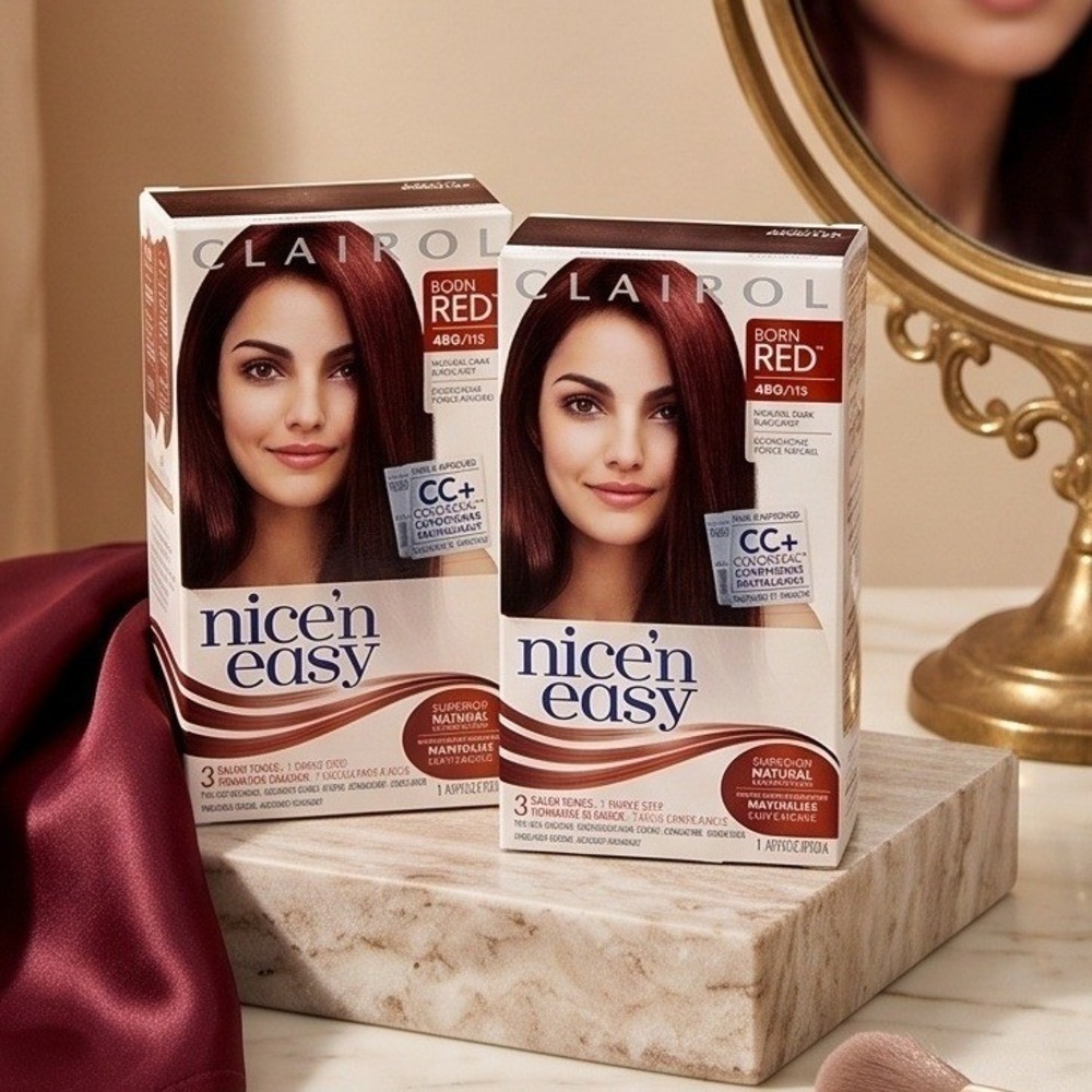 Clairol Nice n Easy Born Red 4BG 113 Natural Dark Burgundy Hair Color 2 Pack